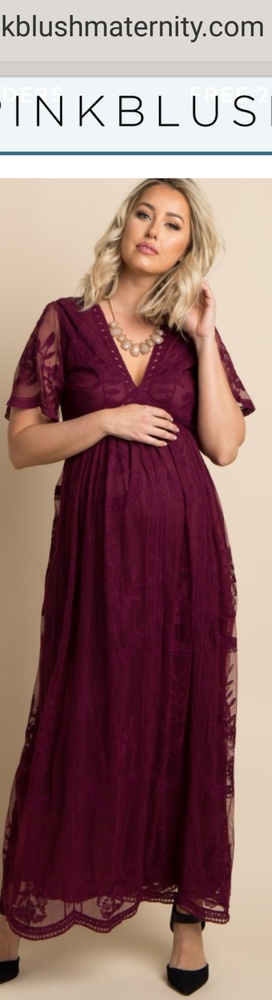 Pink blush lace maxi dress